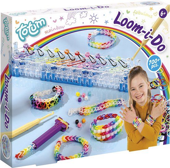 Totum Looming Set - Armbandjes Maken - Knutselpakket - Meisjes - Regenboog Design