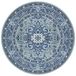 Nouristan Mirkan Orient tapijt, rond, woonkamertapijt, oosters laagpolig, vintage, oosters tapijt voor eetkamer, woonkamer, slaapkamer, hemelsblauw, 160 cm