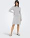 ONLY - ONLDEE LIFE HAZEL L/S ZIP DRESS KNT NOOS - Dames - Mini jurken - L - Lichtgrijs Melange