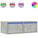 VidaXL Meuble TV avec éclairage LED 100x35,5x25 cm gris béton
