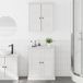 Maison Exclusive Ensemble de meubles de salle de bain "Exclusive" - 2 pièces, blanc et blanc antique - 67,5 x 34 x 80 cm