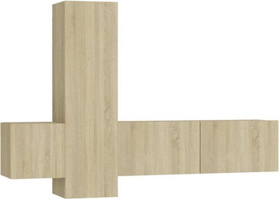 VidaXL 3-delige Tv-meubelset bewerkt hout sonoma eikenkleurig