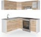 Vicco Hoekkeuken R-Line Sonoma/Wit 187 x 167 cm, WB Marmer met LED-strip