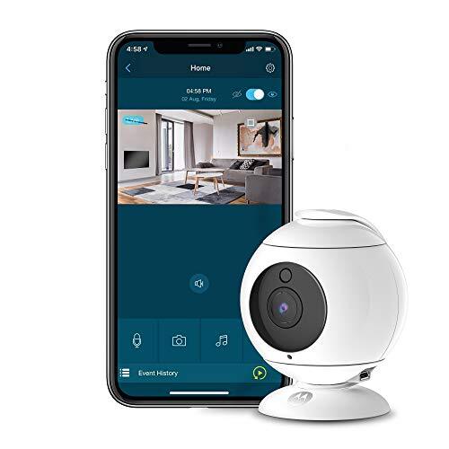 Motorola Lifestyle Motorola Focus 89 Full HD 1080p Draadloze Indoor Camera met 360 Graden Pan & Privacy Mode en Wi-Fi Hubble Aangesloten App voor Smartphones of Tablets – Wit