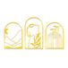 Elegant gouden decoratief metalen wandaccessoire (3 stuks)