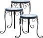 vidaXL Plantenstandaards - Set van 3 - Keramiek - Blauw en Wit