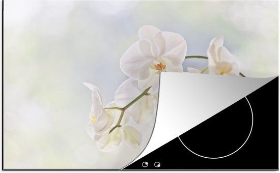 KitchenYeah® Inductie beschermer 77x51 cm - Witte orchidee - Inductiebeschermer
