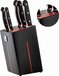 Richardson Sheffield Velocity 5-delig Messenblok met Geïntegreerde Slijper - Zwart/Rood/Zilver