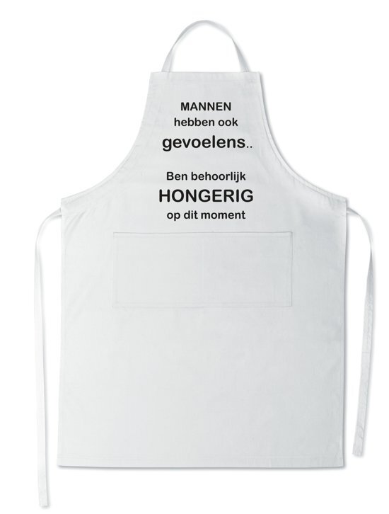 mijncadeautje kitchenware Mijncadeautje Schort - Mannen hebben ook gevoelens schort - wit