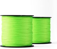 SNURO polyester touw (1mm, 2 x 100M) - robuust gevlochten polyester metseltouw in het fluorescerend groen - weerbestendig touw ideaal voor buiten & survival.