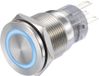TRU COMPONENTS LAS1-AGQS-11E/B/12V Druktoets 250 V/AC 3 A 1x uit/(aan) Moment Blauw IP65 1 stuk(s)