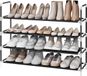 Étagère à chaussures sans marque avec 4 niveaux de rangement pour chaussures pour armoire d'entrée - mince et peu encombrant - noir