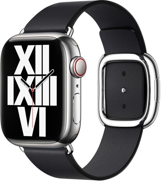 Apple Leather Band Modern Buckle voor de Apple Watch | 38/40/41/42 mm - Maat M - Midnight