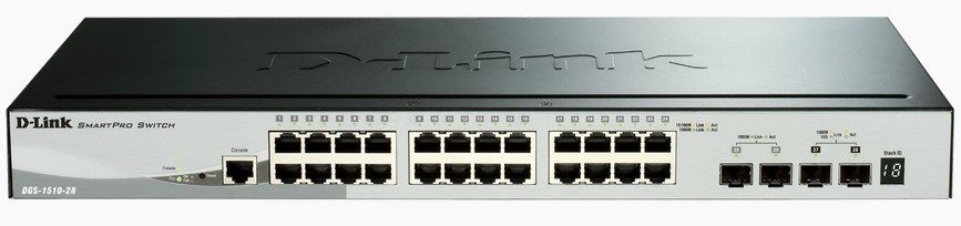 D-Link DGS-1510-28X - Managed L3 Gigabit Ethernet Switch - 24-Port - Black
