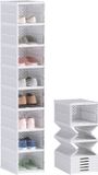 HOMCOM Schoenenkast - Kunststof - Wit - 26x35x140cm