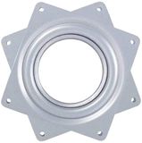 Unyqoos® Vierkante stalen draaischijf met kogellagers - Zilver