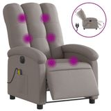 VidaXL Massagestoel elektrisch verstelbaar stof taupe