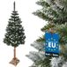 KOTARBAU® Kunstkerstboom Sneeuw 180 cm Diamantden Kunstdennenboom op een houten stam met plastic standaard Kunstkerstboom Christmas Tree
