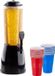 Merkloos Relaxdays biertoren - 2,5 liter - met 20 beer pong bekers - kunststof - zwart/transparant/blauw