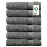 A1 HOME COLLECTIONS Organische katoenen veer Touch Sneldrogende 700 GSM Handdoek, Sharkskin Grey 20 "X30" (Pack van 6)