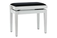 GEWA Pianobank Deluxe, massief hout, in hoogte verstelbaar, wit mat
