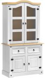 vidaXL Dressoir CORONA Wit Massief Grenenhout 100 x 48,5 x 179 cm
