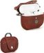 Étui pour écouteurs - Housse en cuir anti-poussière pour Air Pods Pro - Housse de protection pour casque sans fil avec port de chargement et mousqueton - Rouge