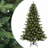 vidaXL Kunstmatige Hinged Kerstboom 210 cm 300 LED's Warmwit