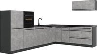 Vicco Hoekkeuken R-Line Beton/Antraciet 327 x cm antraciet werkblad