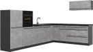 Vicco Hoekkeuken R-Line Beton/Antraciet 327 x cm antraciet werkblad