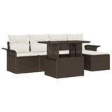 vidaXL - Tuinbank - Set - 6 - st - Bruin - poly - rattan