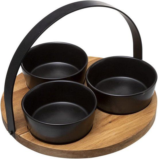 Secret de Gourmet Zwart Keramiek Voorgerecht Set - 4 Delig (Ø 21 cm)