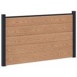 Vidaxl – Ensemble de clôture 180 x 105 cm – Panneaux WPC et aluminium marron – Résistant aux intempéries – Assemblage modulaire facile