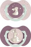 Difrax LOVI Fopspeen Dynamisch - Classy - 6 tot 18 Maanden - Roze & Beige - 2 Stuks