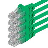 1aTTack.de CAT.6 CAT6 Ethernet LAN-netwerkkabel 5m groen 5 stuks