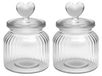 Set de 2 pots de rangement avec couvercle en forme de cœur, 650 ml