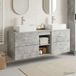 Maison Exclusive - Ensemble de 3 meubles de salle de bain, couleur gris béton, dimensions : 129 x 41 x 79,5 cm