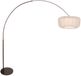 Steinhauer Booglamp Vela Lino 4762CA cacao met beige-crème textiel kap - verstelbaar 160-240 cm, metaal en textiel