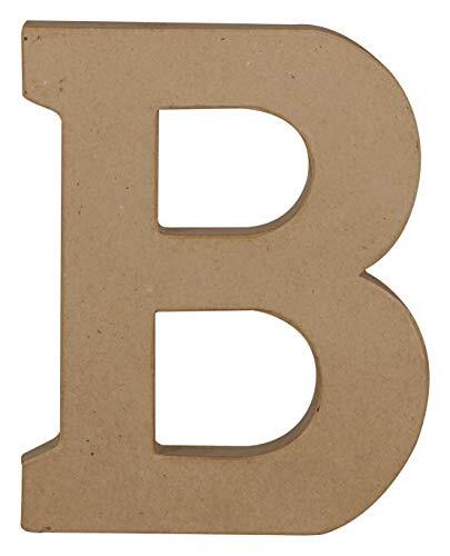 Decopatch Décopatch AC853C – een standaard van bruin papiermaché, 16 x 2,5 x 20 cm, hoofdletter B