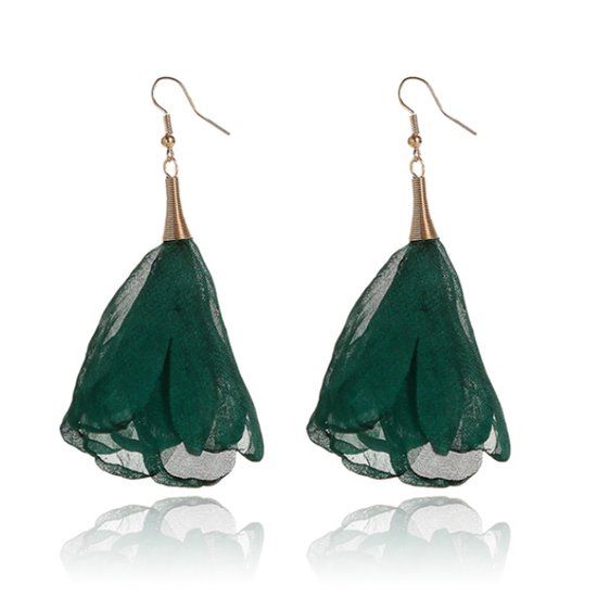 Deja Jewels LGT JWLS Grote Kwast Oorbellen - Groen