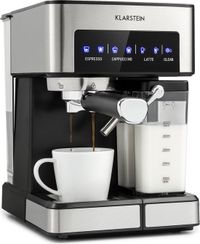 Klarstein Arabica Comfort Machine expresso - 1350 Watt - 20 Bar - Argent