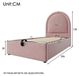 StarTech Roze Kinderbed - Enkelbed 90 x 200 cm - Fluweelbekleding - Opbergruimte - Hoofdeinde - Zonder matras