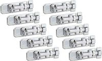 Alberts 841577 veiligheidssluitgrendel met platte greep en bevestigde lus | galvanisch verzinkt, gechromateerd | plaat 100 x 40 mm | Set van 10