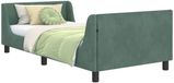 vidaXL Kinderbedframe met hoofdbord Zeegroen 80 x 200 cm Fluweel