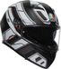 AGV K3 Rivia, casque intégral, Mat Noir/Blanc/Rouge, M