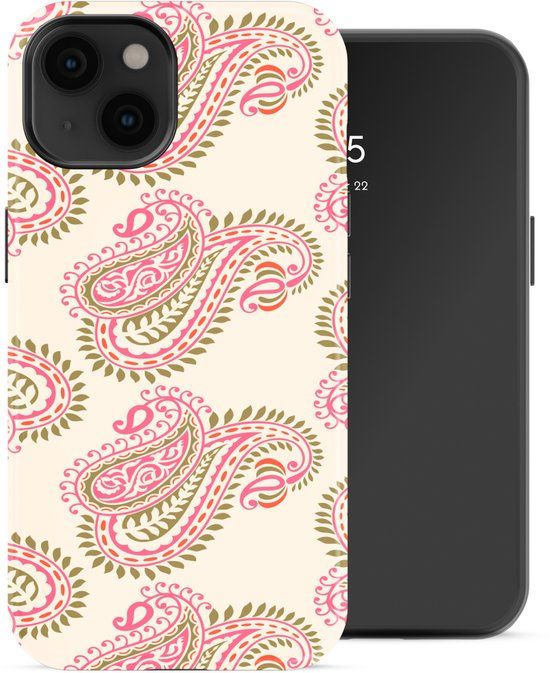 Selencia Hoesje - Geschikt voor Apple iPhone 14 - Backcover geschikt voor MagSafe - Paisley Blush