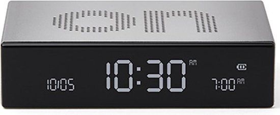 Lexon Flip Premium wekker zilverkleurig