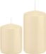 Trend Candles - Stompkaarsen set 2x stuks creme wit 8 en 12 cm