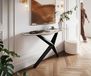 Zentharo table console Edge Polygonal 140x50 cm Keramik Patagonia Poliert Metall Schwarz