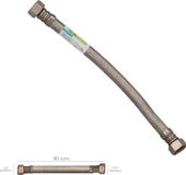 Flexibele slang, versterkt roestvrij staal, vrouwelijk, 1/2 inch, vrouwelijk, 1/2 inch, lengte 300 mm